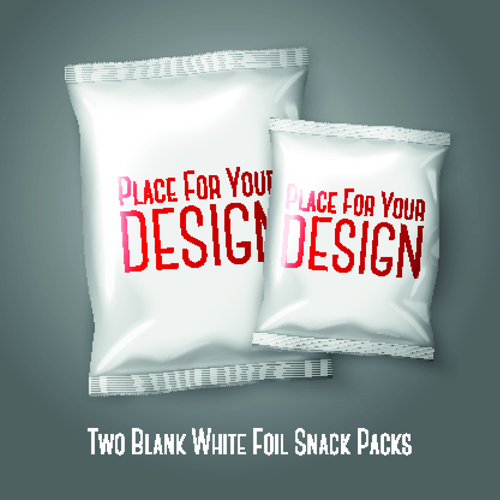 Blank snack package elements vector 02