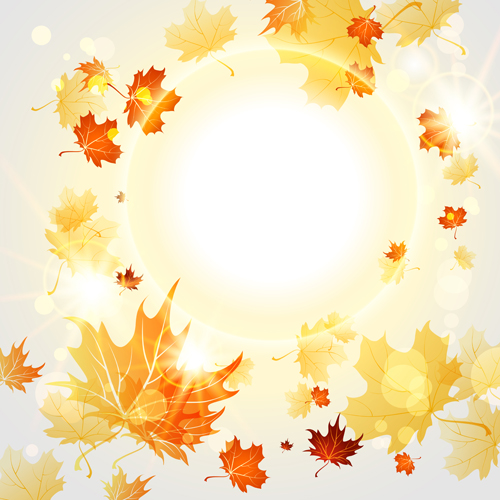 Bright autumn leaves vector backgrounds 09
