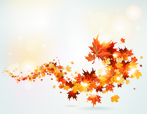 Bright autumn leaves vector backgrounds 11