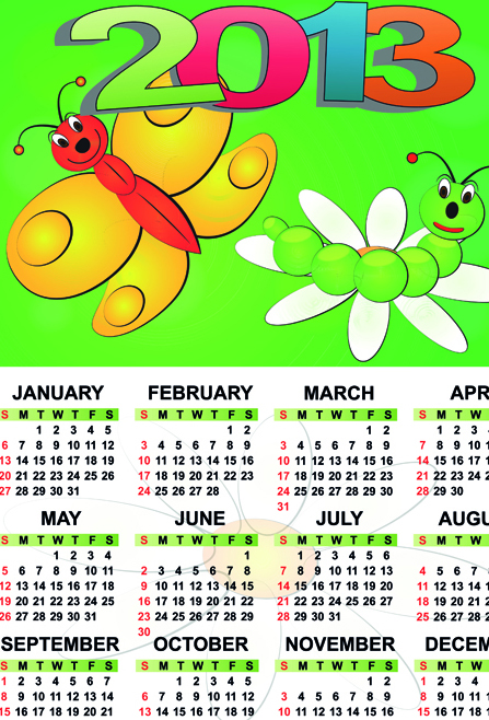 Set of Calendar 2013 design elements vector 03