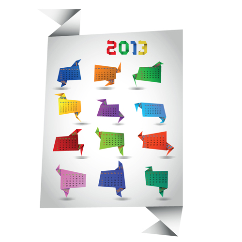 Set of Calendar 2013 design elements vector 04
