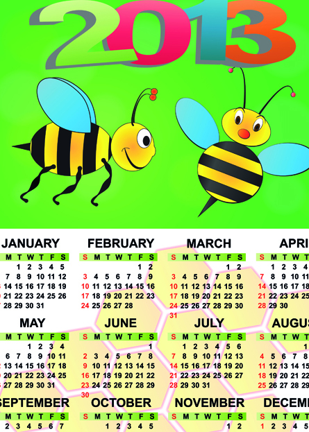 Set of Calendar 2013 design elements vector 05