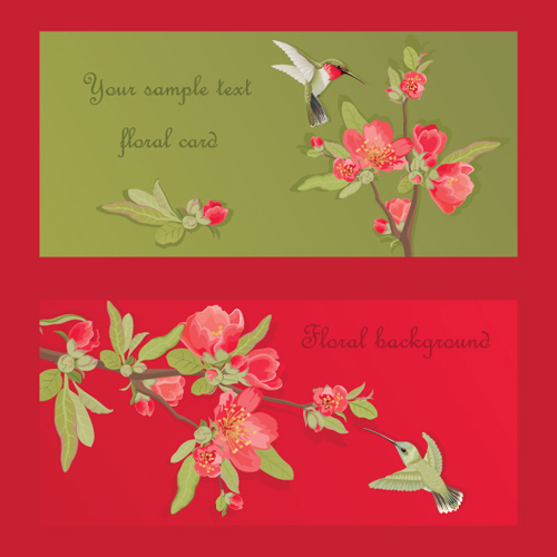 Hand drawn flower of Stylish card vector 01