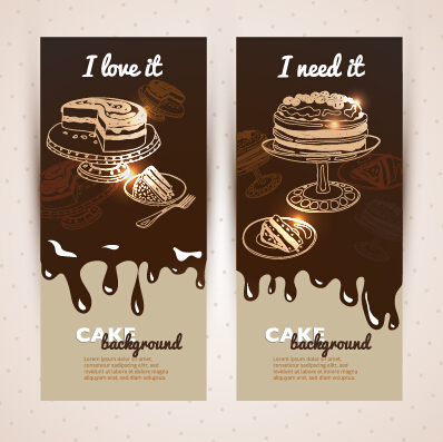 cupcake banners background vector 04 Chocolate with cupcake banners background vector 04