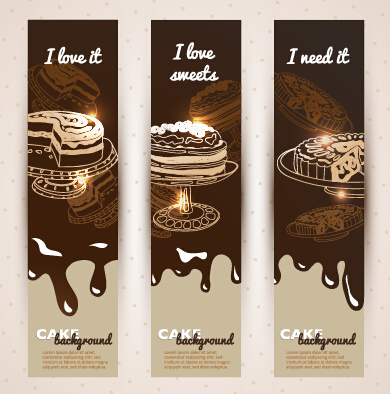 cupcake banners background vector 07 Chocolate with cupcake banners background vector 07