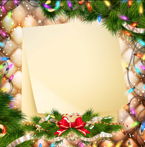 Christmas ornate background with greeting cards vector 02