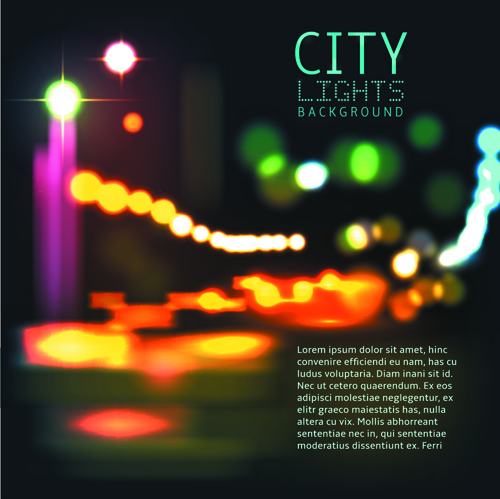 vector background night city blurred 