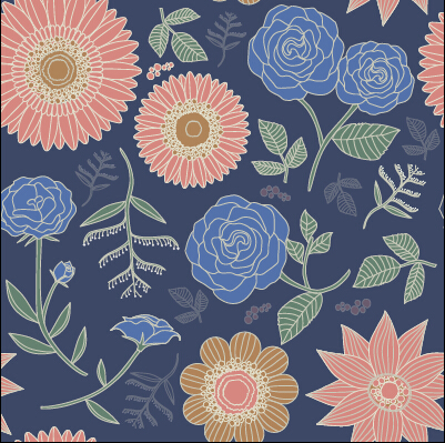 seamless pattern flowers classical 
