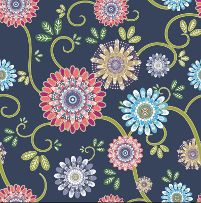 Classical flowers pattern seamless vector set 05
