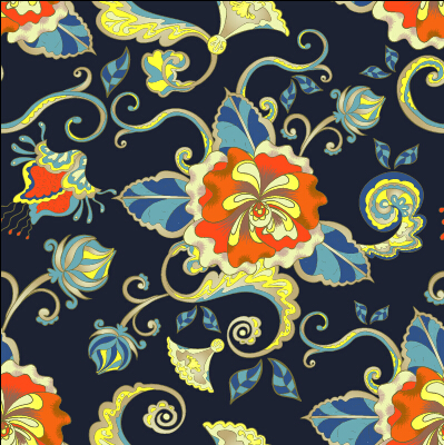 seamless pattern flowers classical 