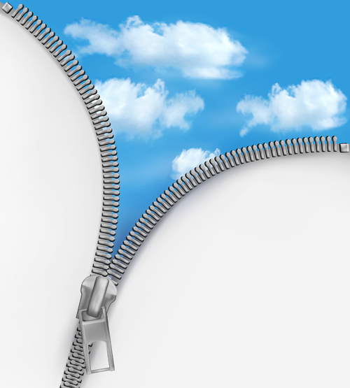 Cloud with zipper background vector