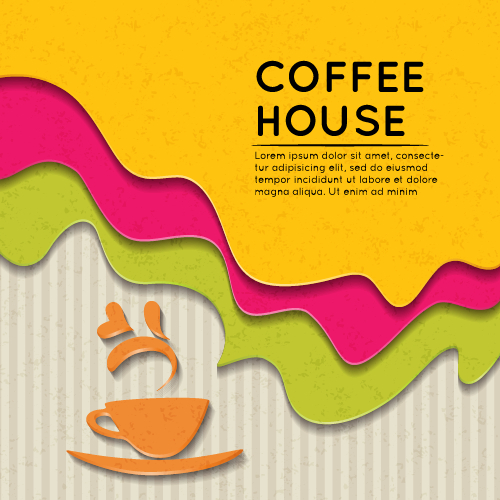 material house Coffee house coffee background vector background 