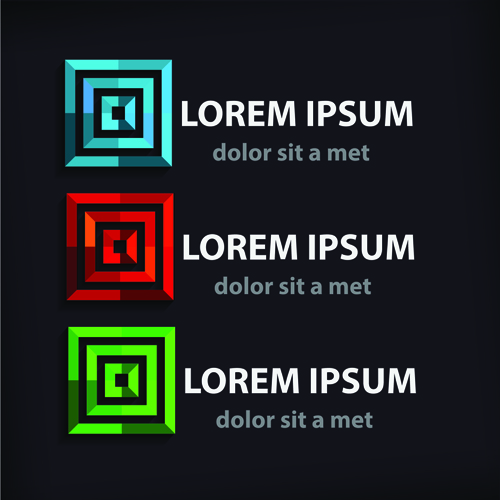 Colored company symbol with logos vector design 02