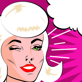 Comic people face with text cloud design vector 02