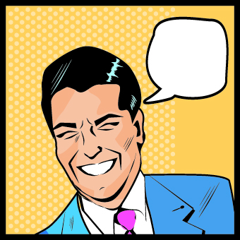 Comic people face with text cloud design vector 04