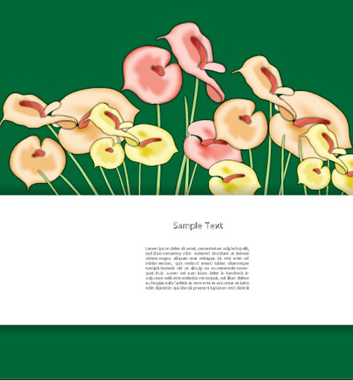 Creative Flowers and you text backgrounds vector 04