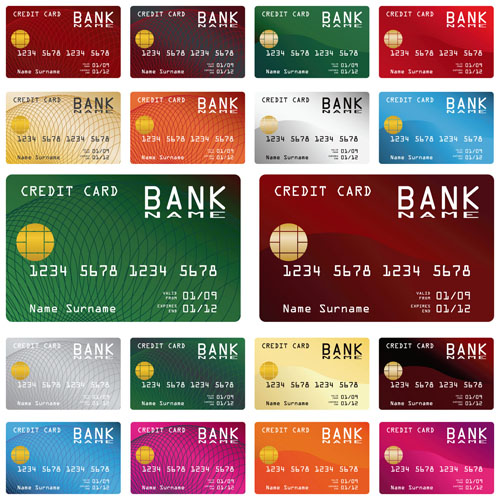 Credit Card vector template set 03