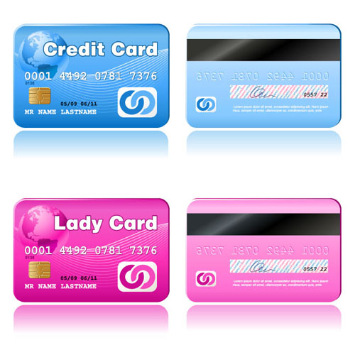 Credit Card vector template set 04