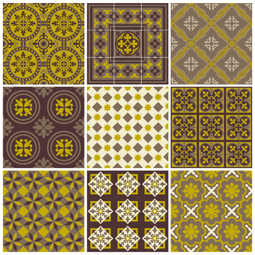 Cute floral decor pattern vector material 01
