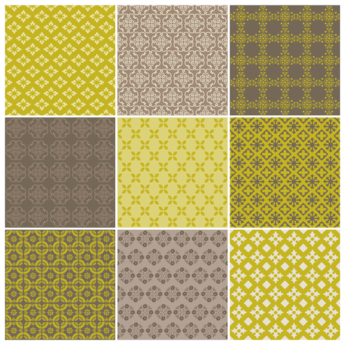 Cute floral decor pattern vector material 02