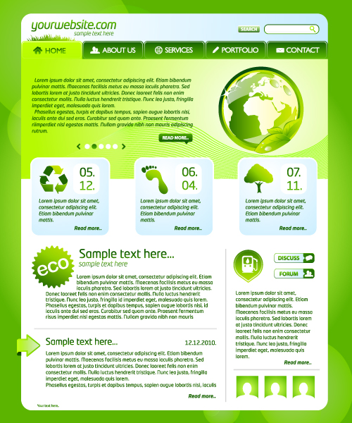 Green ECO Website Template design vector 01
