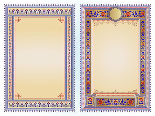 Ethnic style frames vector material