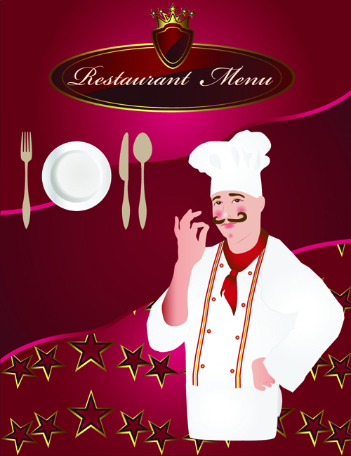 Exquisite Restaurant menu cover vector set 03