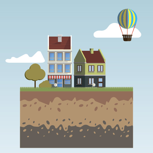 Flat urban landscape and building vector 13