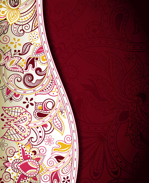 Floral Patterns retro style background 05