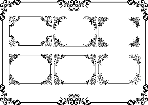 Floral deco frame vintage vector