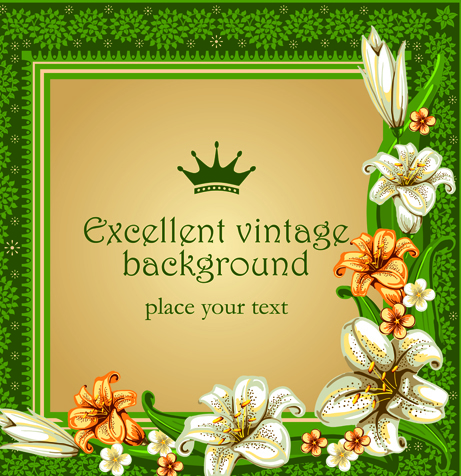 Set of Frame with flowers luxurious vector background 01