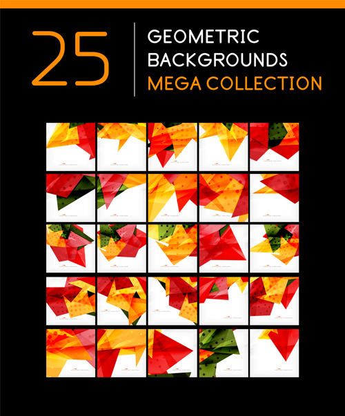 Geometric shape abstract backgrounds vectors 06