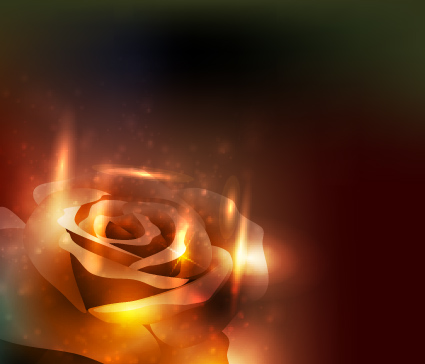 Elements of Glowing Flowers design vector 05