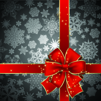 Beautiful bow holiday cards vector set 04