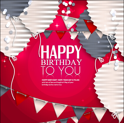 Origami balloon with happy birthday background 04