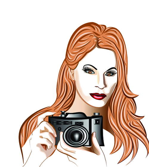 Set of Photographer design elements vector 07