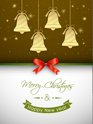 Red bow christmas greeting card set 09