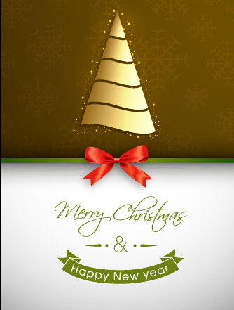Red bow christmas greeting card set 10