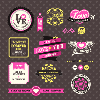 valentines valentine Retro font labels label 