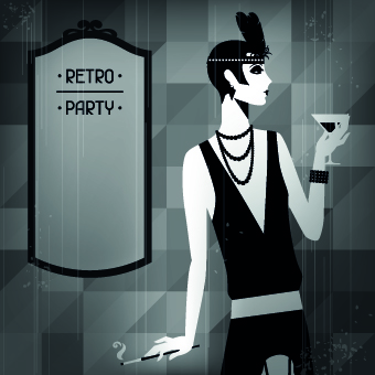 Retro font party cover 