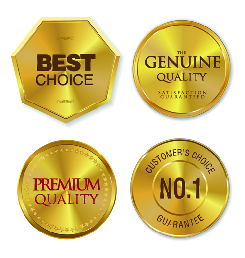 vector material shiny medals material golden 