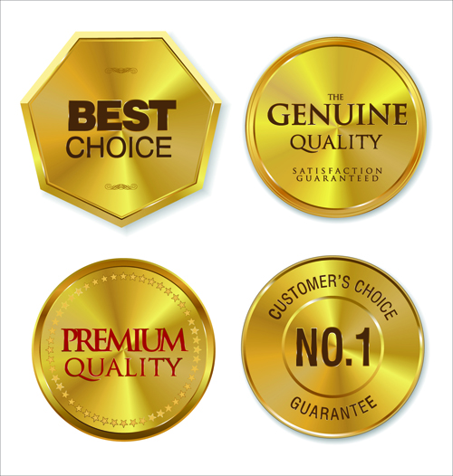 Shiny golden medals vector material