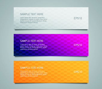 Shiny honeycomb banner design vectors 01