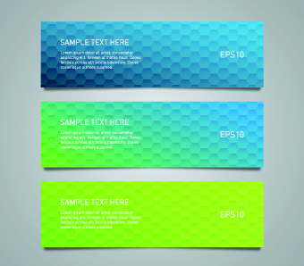 Shiny honeycomb banner design vectors 02
