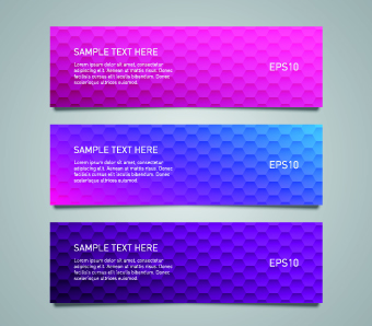 Shiny honeycomb banner design vectors 04