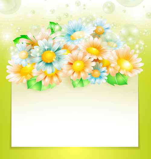 spring shiny flowers flower Creative background banner background vector 
