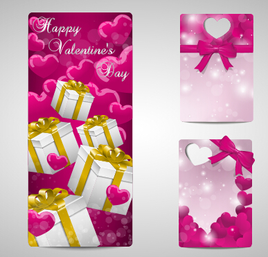 Shiny valentines day gift cards set 05