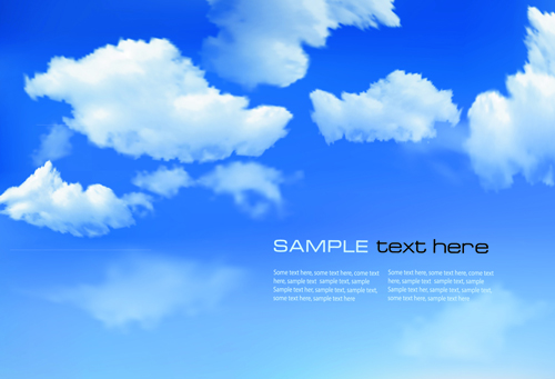 White Clouds with Blue Sky vector 03