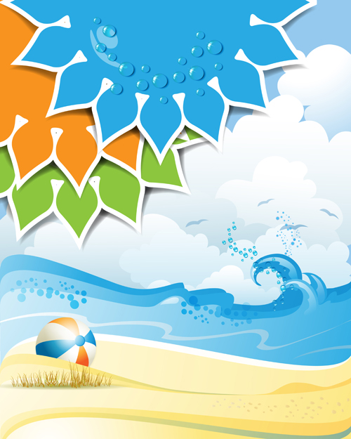 Summer Sunny vector backgrounds 01