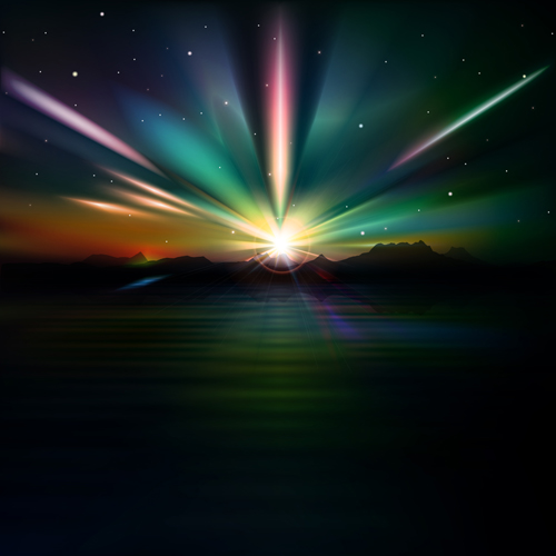 Sunset Landscapes background vector 02